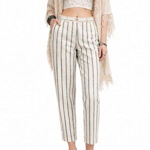 Tory Burch Cream Black Tuxedo Stripe Pants Size 2